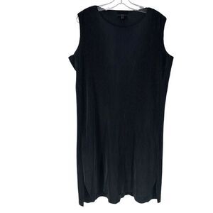 COS Dress Accordion Pleated Sleeveless Darkest Navy Blue Size S Oversized Boxy